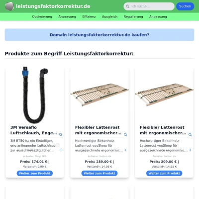 Screenshot leistungsfaktorkorrektur.de