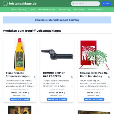 Screenshot leistungsklage.de