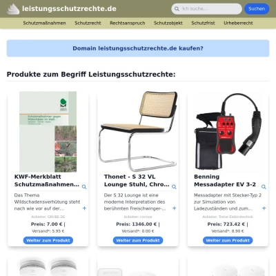 Screenshot leistungsschutzrechte.de