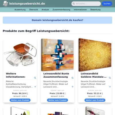 Screenshot leistungsuebersicht.de