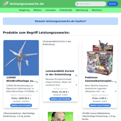 Screenshot leistungszuwachs.de