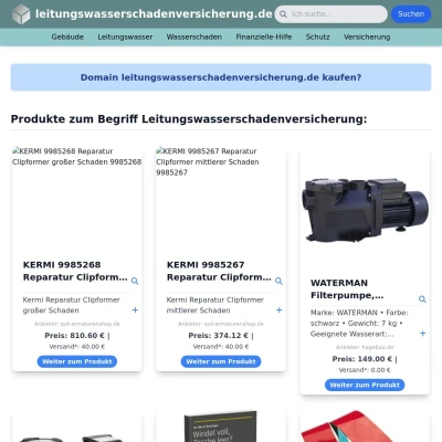 Screenshot leitungswasserschadenversicherung.de