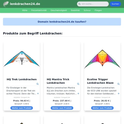 Screenshot lenkdrachen24.de