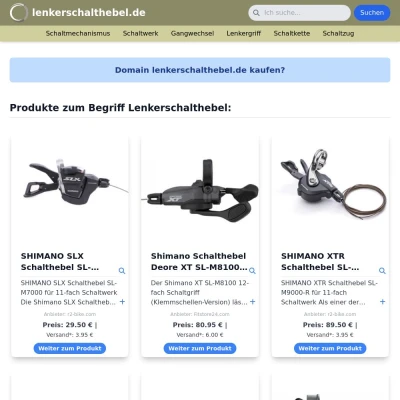 Screenshot lenkerschalthebel.de