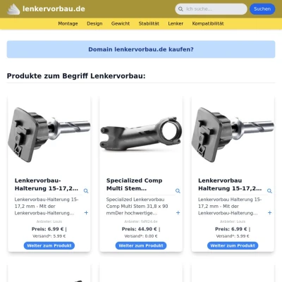 Screenshot lenkervorbau.de