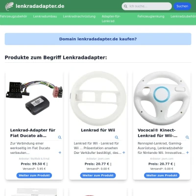 Screenshot lenkradadapter.de