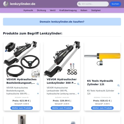 Screenshot lenkzylinder.de