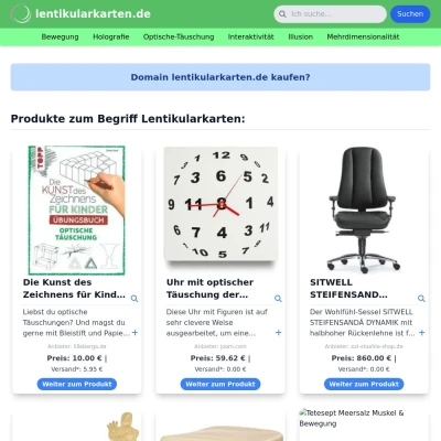 Screenshot lentikularkarten.de