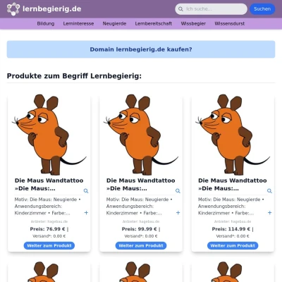 Screenshot lernbegierig.de