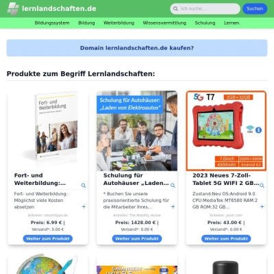 Screenshot lernlandschaften.de