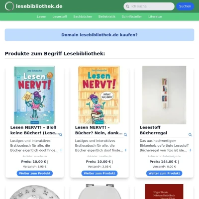 Screenshot lesebibliothek.de