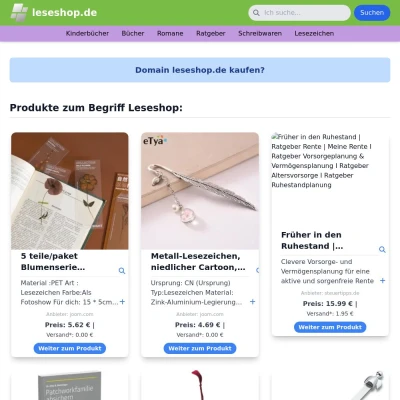 Screenshot leseshop.de