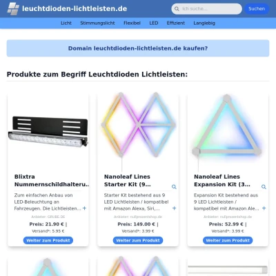 Screenshot leuchtdioden-lichtleisten.de