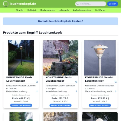 Screenshot leuchtenkopf.de