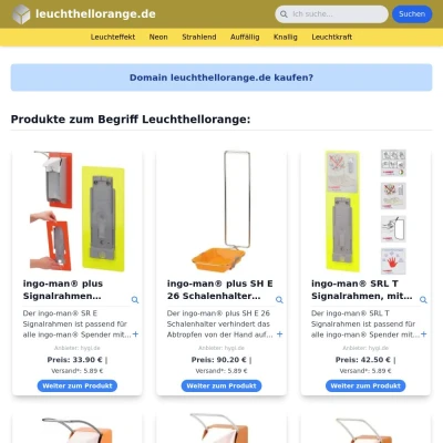 Screenshot leuchthellorange.de