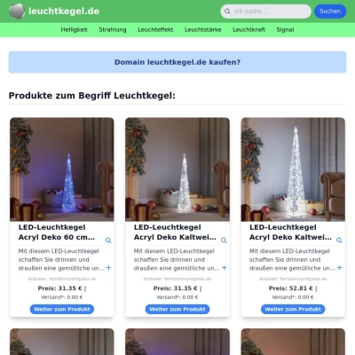 Screenshot leuchtkegel.de