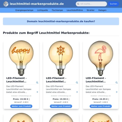 Screenshot leuchtmittel-markenprodukte.de