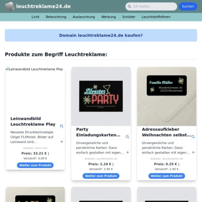 Screenshot leuchtreklame24.de