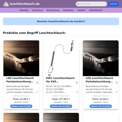 Screenshot leuchtschlauch.de