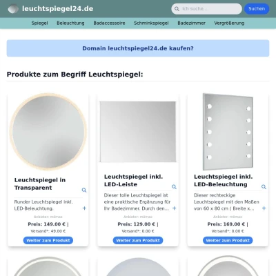 Screenshot leuchtspiegel24.de