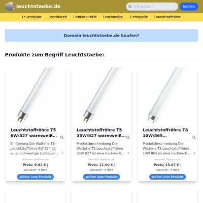 Screenshot leuchtstaebe.de