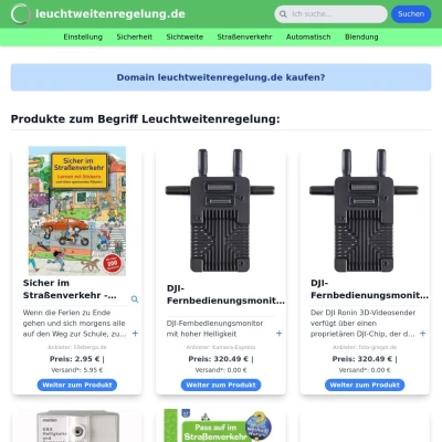 Screenshot leuchtweitenregelung.de