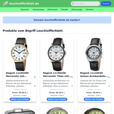 Screenshot leuchtzifferblatt.de