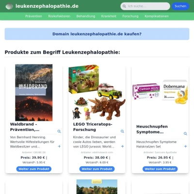 Screenshot leukenzephalopathie.de