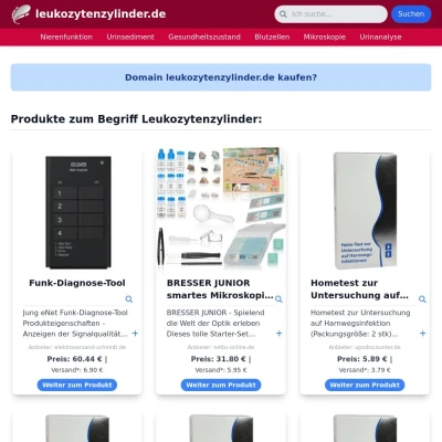 Screenshot leukozytenzylinder.de