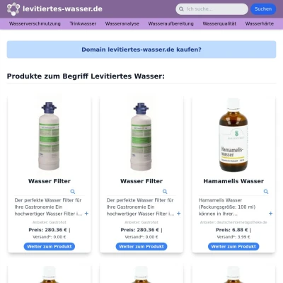 Screenshot levitiertes-wasser.de