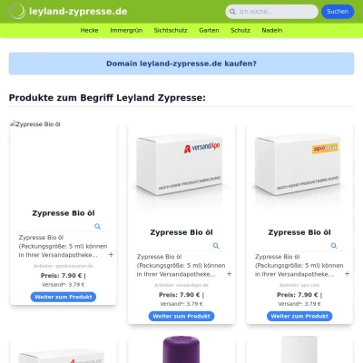 Screenshot leyland-zypresse.de