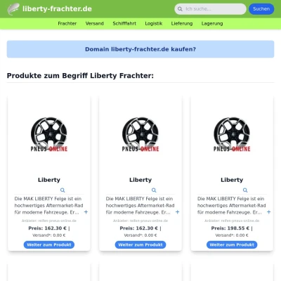 Screenshot liberty-frachter.de