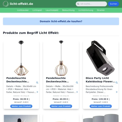 Screenshot licht-effekt.de