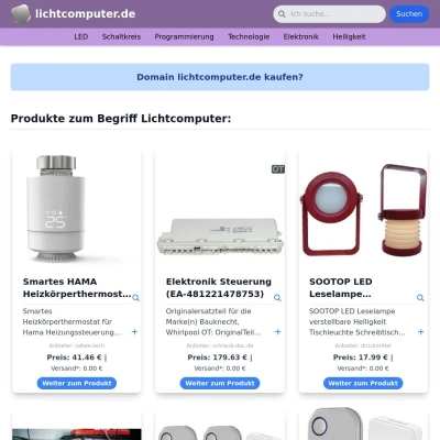 Screenshot lichtcomputer.de