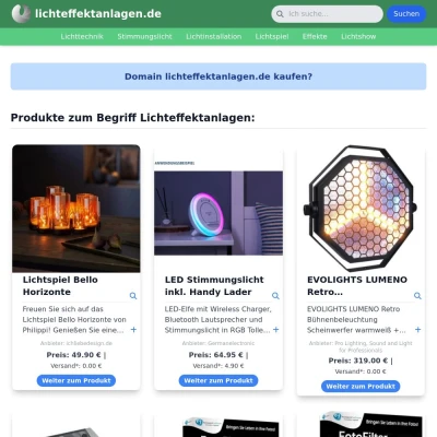 Screenshot lichteffektanlagen.de