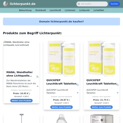 Screenshot lichterpunkt.de
