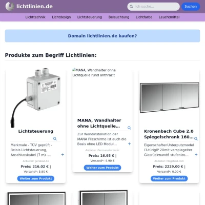 Screenshot lichtlinien.de