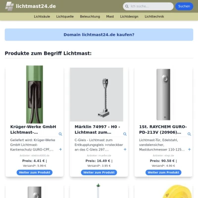 Screenshot lichtmast24.de