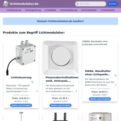 Screenshot lichtmodulator.de