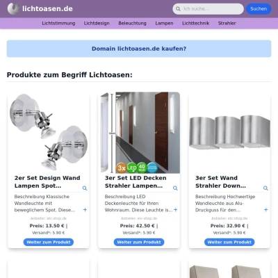 Screenshot lichtoasen.de