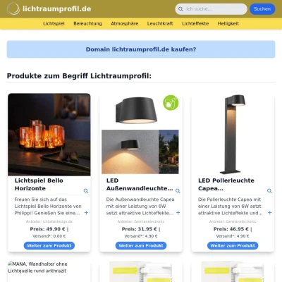 Screenshot lichtraumprofil.de