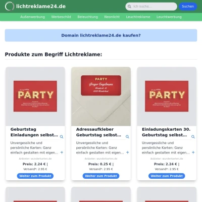 Screenshot lichtreklame24.de