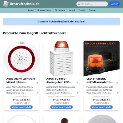 Screenshot lichtruftechnik.de