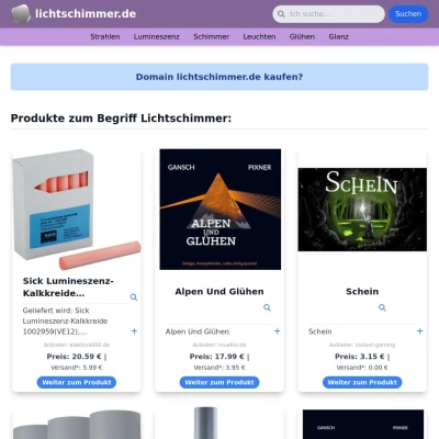 Screenshot lichtschimmer.de