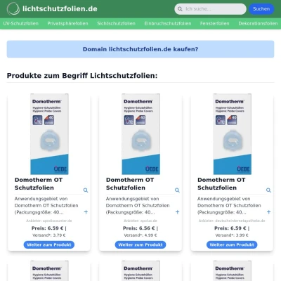 Screenshot lichtschutzfolien.de