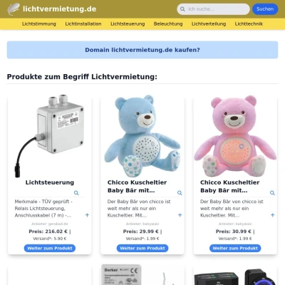 Screenshot lichtvermietung.de