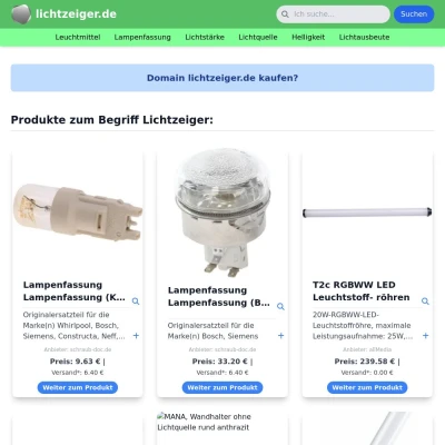 Screenshot lichtzeiger.de