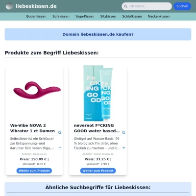 Screenshot liebeskissen.de