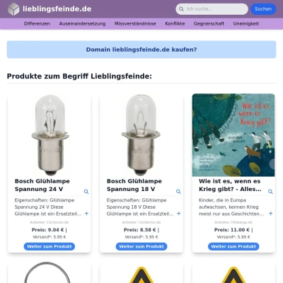 Screenshot lieblingsfeinde.de