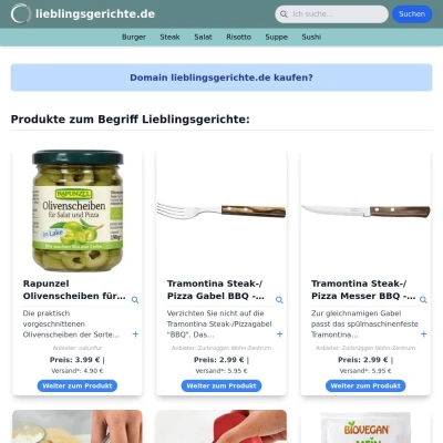 Screenshot lieblingsgerichte.de